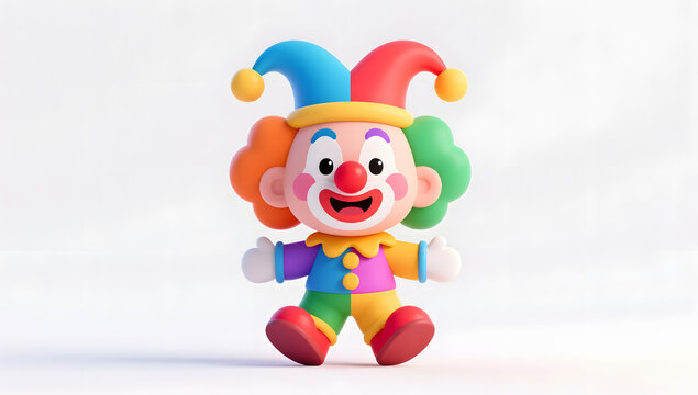 3D cartoon Q-version clown design for April Fools Day - Powered by Adobe