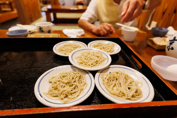 出石そば　皿そば