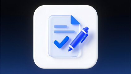 Office document icon design in blue and white style