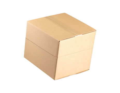 Floating Cardboard Box – Modern Packaging Concept PNG