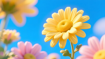 Fototapeta premium Colorful flower graphic poster PPT background, abstract flower computer wallpaper background