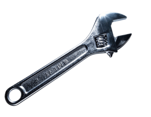  Floating Steel Wrench – Futuristic Tool Design PNG