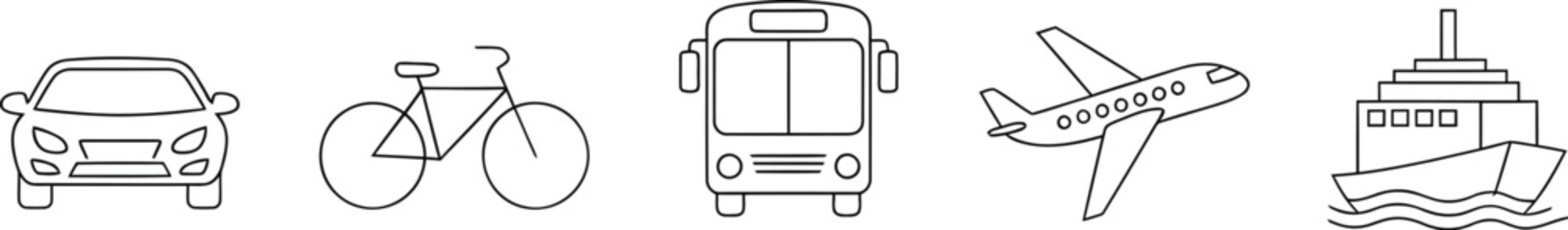 Collection of Common Transportation Vehicle Icons
