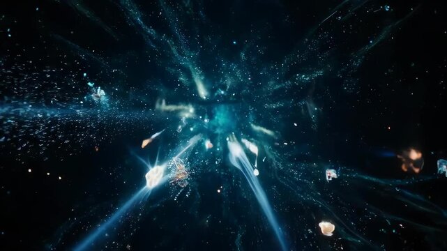 A beautiful and powerful slow-motion visualization of nuclear fission. A neutron strikes a nucleus, causing it to split and release a cascade of energy.