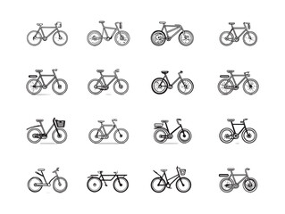Folding City Bike Line Art Urban Style