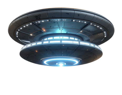  Illuminated Alien Saucer – Extraterrestrial Concept PNG