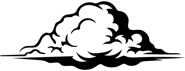 Clouds Silhouette Vector – Black Cloud Shapes Isolated on White Background