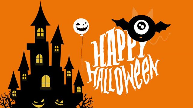  animated footage of Helloween, motion Helloween  halloween vector illustration