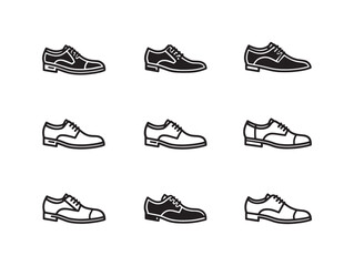 Formal Dress Shoes Line Art Modern Classic