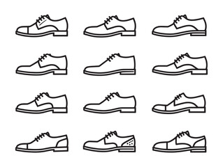 Formal Dress Shoes Line Art Stylish Elegant