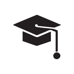 graduation cap icon on white background