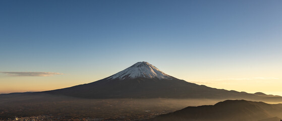 The summit of Mt. Fuji at magic hour