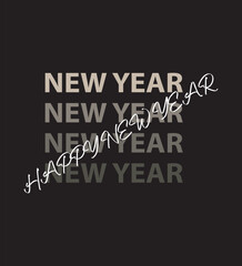 Obraz premium Colorful Hello Happy New Year Lettering Illustration