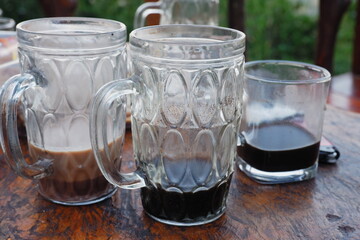 glass of coffee on the table