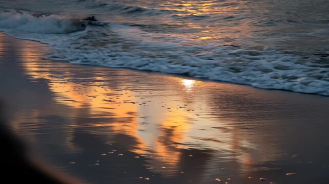 Golden Hour Reflection on Gentle Ocean Waves
