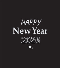 Minimalist Hello New Year 2026 Vector Composition