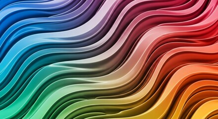 Obraz premium Dynamic vibrant waves in mesmerizing rainbow gradient colors for modern artistic presentations and stylish web designs