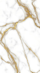 Fototapeta premium White marble with gold veins texture isolated on white background