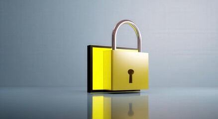 Fototapeta premium An artistic conceptual representation of a golden padlock safeguarding digital information, a metaphor for cyber security and privacy. ..Created with Generative AI, not depicting real subjects.