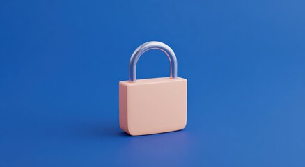 A secure and private padlock on a solid blue backdrop. The padlock, a symbol of protection, is isolated. ..Created with Generative AI, not depicting real subjects.