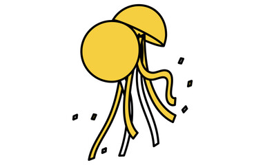 イベントアイコン、くす玉のシンプルなシンプルなアイソメトリックイラスト