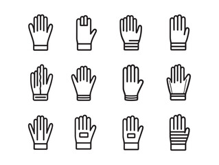 Gloves Line Art Elegant Minimalist Style Design
