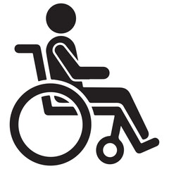 Minimalist Black Pictogram of Person in Wheelchair Accessibility Symbol