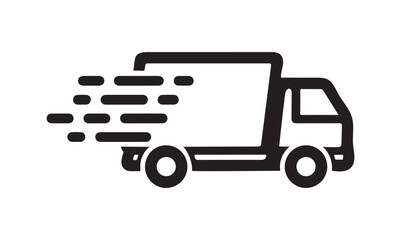 Fast delivery truck vector icon. Delivery sign