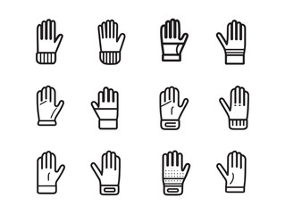 Fototapeta premium Gloves Line Art Modern Trendy Artistic Illustration
