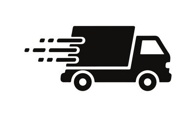 Fast delivery truck vector icon. Delivery sign