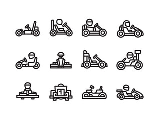 Go-Kart Line Art Thrill On Track