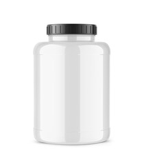 Glossy Protein Jar with matte black plastic cap