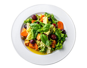 Hand Holding Shining Light Bulb with Energy Rays, Creative Concept, isolated - Gourmet Vegetable Salad with Olive Oil Dressing Isolated PNG