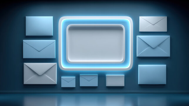 Phishing concept email security concept glowing display envelope layout modern cyber protection scene calm blue lighting - Powered by Adobe
