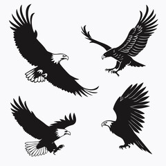 Vector art of eagle silhouette vector illustration for your design