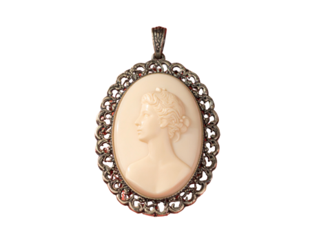 Hand Holding Shining Light Bulb with Energy Rays, Creative Concept, isolated - Victorian Style Cameo Pendant with Female Silhouette PNG - Powered by Adobe
