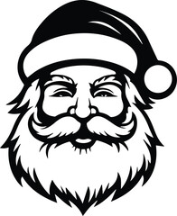 Charming santa claus face illustration with festive red and white elements