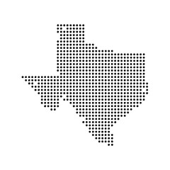 Obraz premium Texas dotted map icon design vector, Texas map in halftone, Vector illustration.