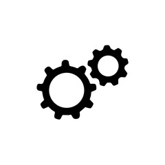 gear icon vector, flat design isolated on white background