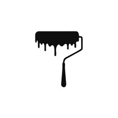 paint roller icon with melt, symbol for website and mobile app, vector Illustration