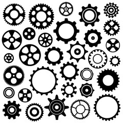 Vector gears and cogs icon set, vector Illustration