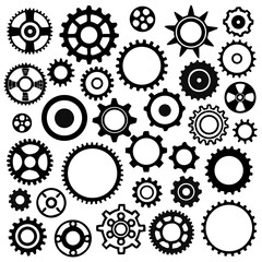 Vector gears and cogs icon set, vector Illustration