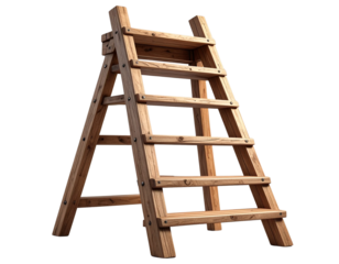 wooden ladder isolated on white