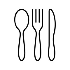 Cutlery icon in line style. Spoon, forks, knife. restaurant symbol vector illustration