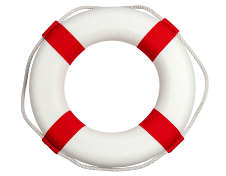 life buoy on white background