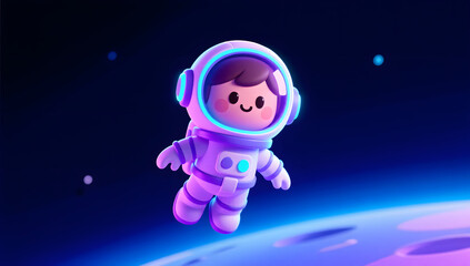 Naklejka premium World Astronomy Day space exploration future astronaut 3D illustration background