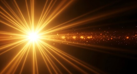 Gold light rays effect background, star, dark, fantasy, sunlight, vibrant, sun, gold,