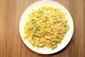 Chinese style food. Egg fried rice