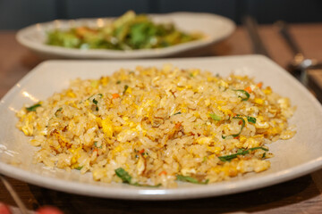 Chinese style food. Egg fried rice