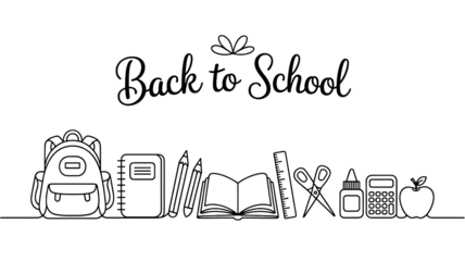 Back to school design featuring supplies and text elements